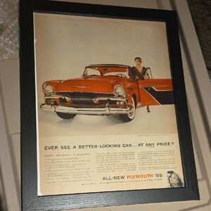 Vintage Plymouth '55 Framed Advertisement